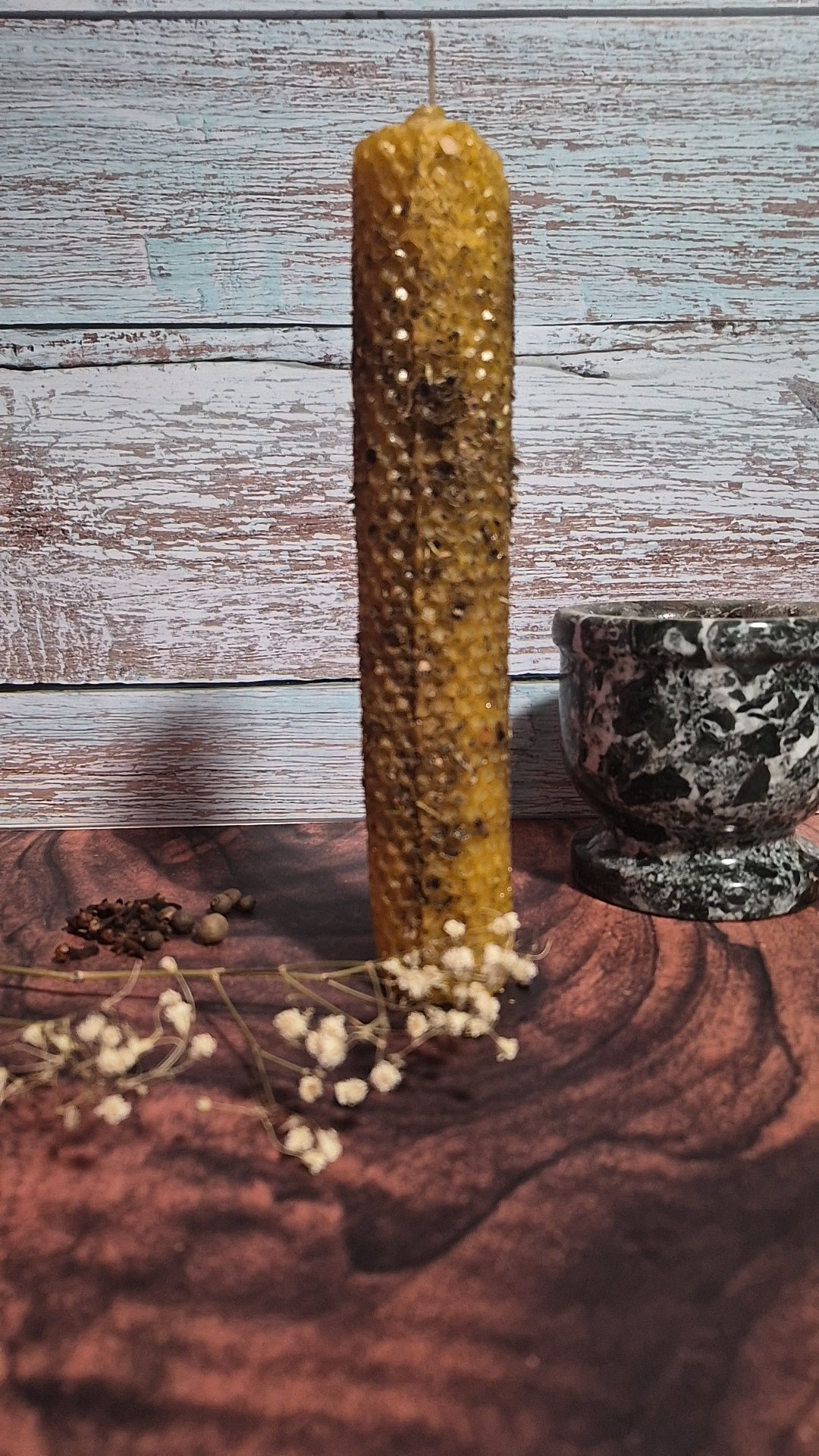 "I Get Money, Money I Got" Beeswax Spell Pillar
