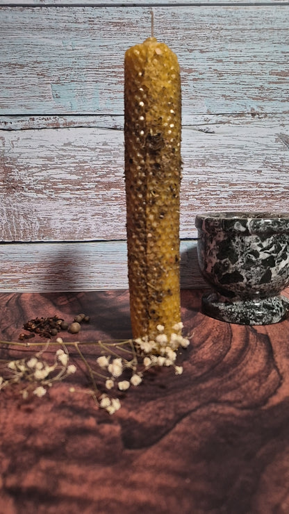 "I Get Money, Money I Got" Beeswax Spell Pillar