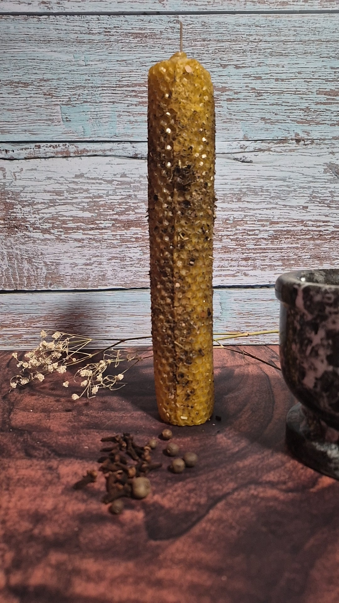 "I Get Money, Money I Got" Beeswax Spell Pillar