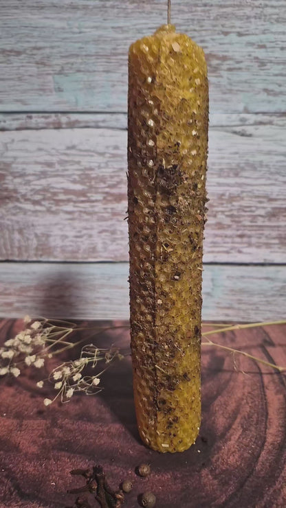 "I Get Money, Money I Got" Beeswax Spell Pillar